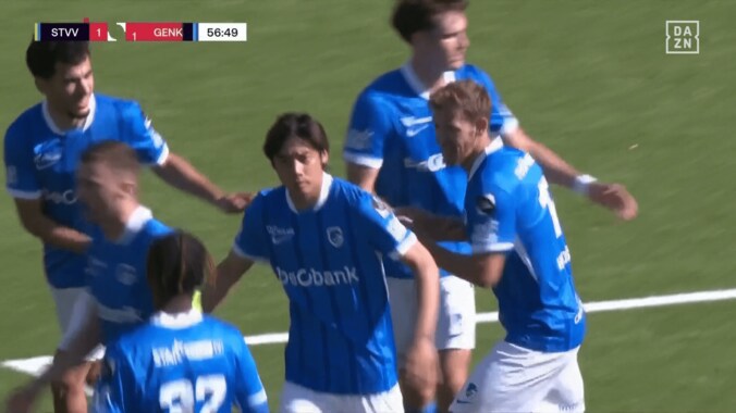 衝撃！ 伊東純也、直接FKで２試合連続ゴール「めちゃくちゃいい弾道」GK小久保玲央ブライアンの牙城を破る サポーター暴動で17分間中断と試合は大荒れ… 4枚目