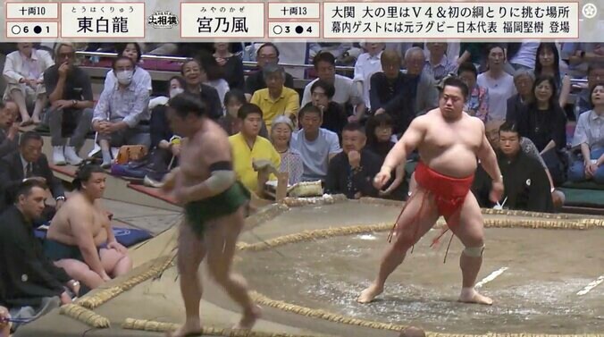 東白龍を睨む宮乃風