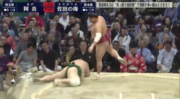 阿炎、優勝戦線に加わる6勝目　突っ張る・突っ張る・はたき込みの得意パターン