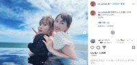 内田理央、松井玲奈と“お揃い”水着＆イヤリングの仲良しショットを披露 「可愛いすぎて女神」「らぶです」と絶賛の声