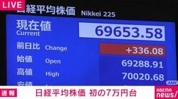 日経平均株価 初の7万円台