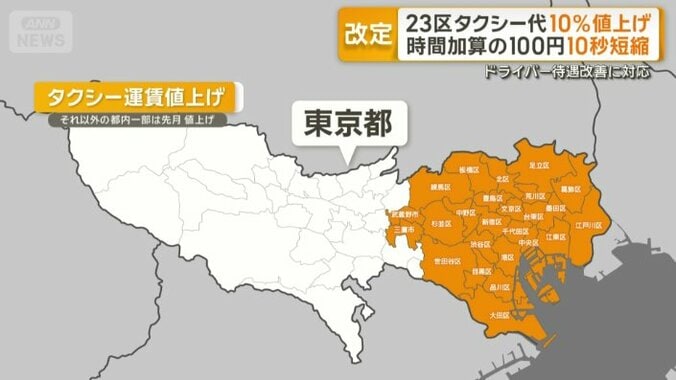 タクシー運賃値上げ