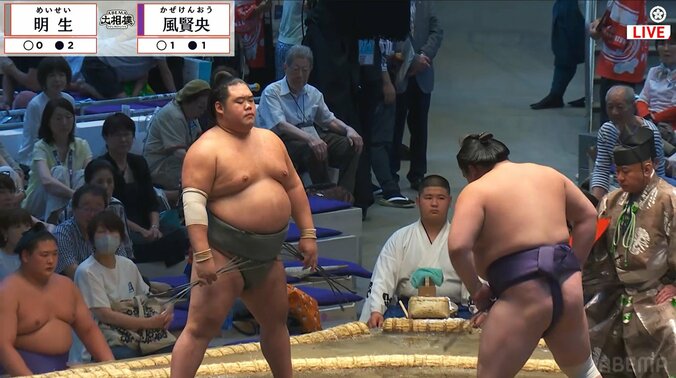 「私には無理」大相撲、花道脇に“背筋ピン”で鎮座する大物の姿にファン驚嘆 「心から相撲が好きなんだな」 4枚目