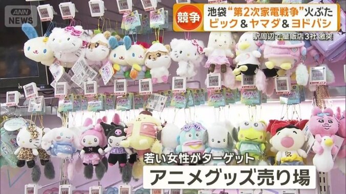 若い女性をターゲットにしたアニメグッズ売り場