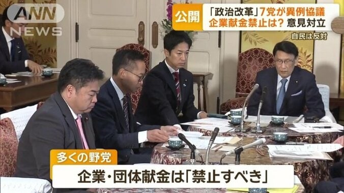 多くの野党、企業・団体献金は「禁止すべき」