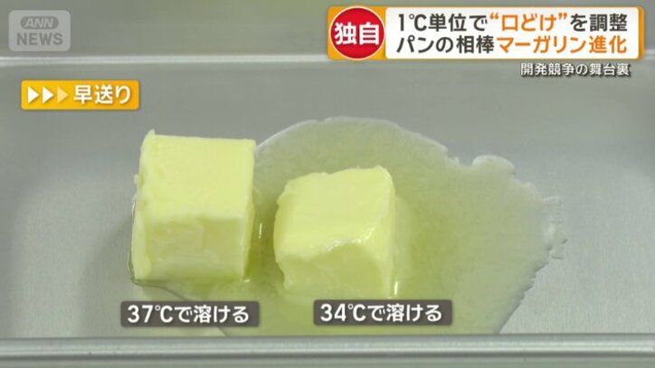 溶けるスピードが違うマーガリン