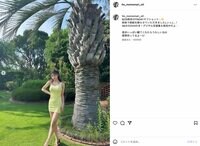 “エリマリ姉妹”百瀬まりな、美脚際立つミニワンピ姿に「スタイル抜群」「美し過ぎる最高」と絶賛の声