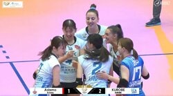 女子バレー、“猫ダンス”が可愛すぎる ポイント直後にベンチが見せた息ぴったりのパフォーマンス