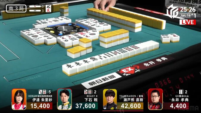 狙い澄ましたリーチが生んだ一発ロン