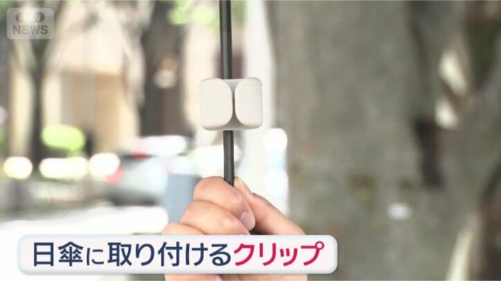 日傘に取り付けるクリップ