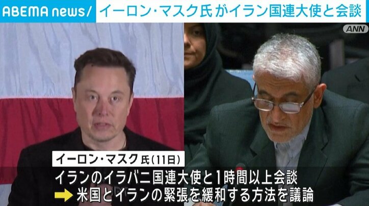 米 マスク氏・イラン イラバニ氏