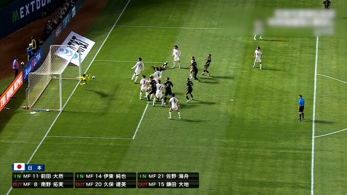 人間やめてる！？ 日本代表GKの“超反応セーブ”にファン驚愕「ザイオン神だ」「反応も伸びも凄い」至近距離弾を弾いた瞬間 3枚目