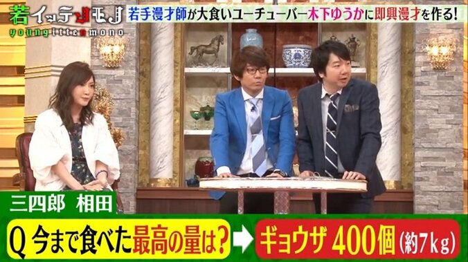 “美人フードファイター”木下ゆうか、食べた餃子の最高量は約7kg　驚異の体に芸人たちも驚愕… 2枚目