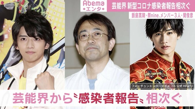 芸能界でも相次ぐ新型コロナ感染報告 飯島寛騎、祭nine.メンバー、関俊彦も陽性 1枚目