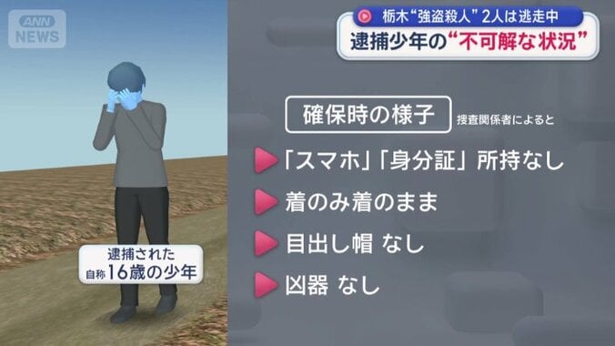 顔を隠しながら移動する容疑者を発見