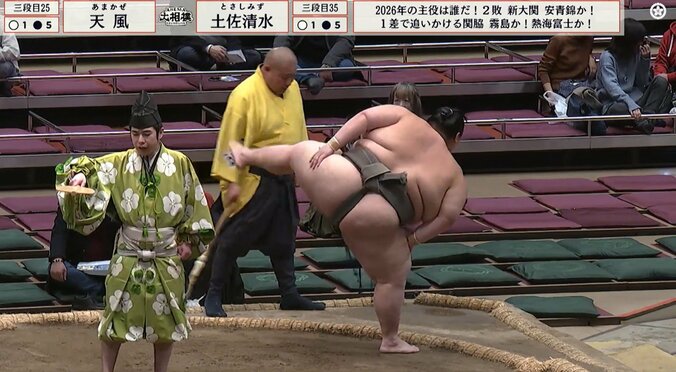 見事な四股を披露した三段目三十五枚目・土佐清水