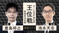 【動画】お～いお茶杯第63期王位戦挑戦者決定戦豊島将之九段対池永天志五段