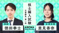【中継】 8月18日 09:50～ 棋士編入試験五番勝負第1局 里見香奈女流五冠 対 徳田拳士四段
