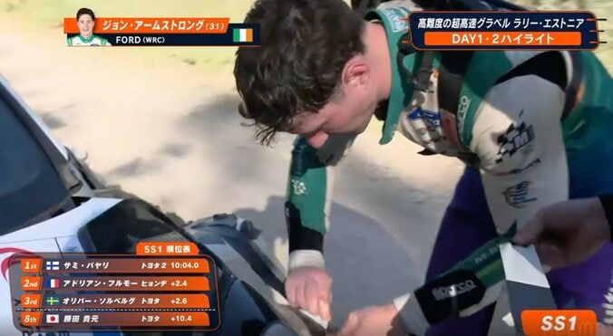 ジャンプだけで！？ 世界ラリー、開始直後にまさかの光景「パンクというよりちぎれてる」放送席も驚き 4枚目