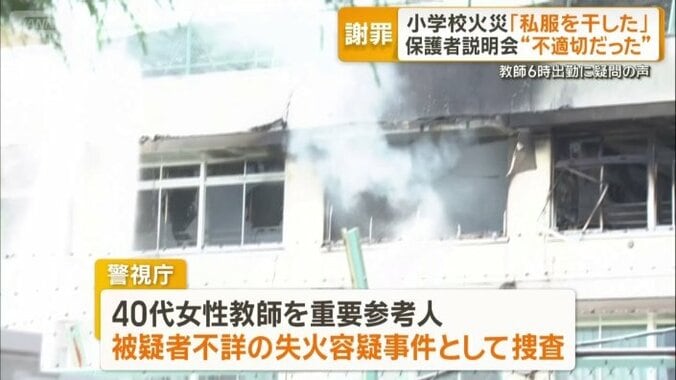 被疑者不詳の失火容疑事件として捜査