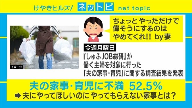 働く主婦の50%以上は「夫の家事・育児に不満」 大木優紀アナは夫側の認識のズレを指摘「買い物と“おつかい”は違う」 1枚目