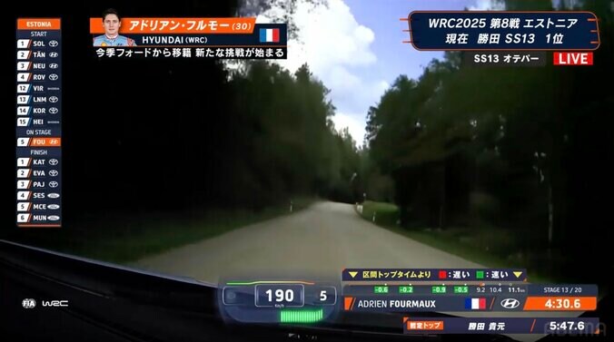 【写真・画像】「すごい攻めてる」世界最速ラリー、極狭林道で160km/h超到達 「怖い」「時速表示」ファン衝撃　1枚目