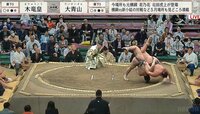【映像】投げられた力士の髷が解けるレアシーン
