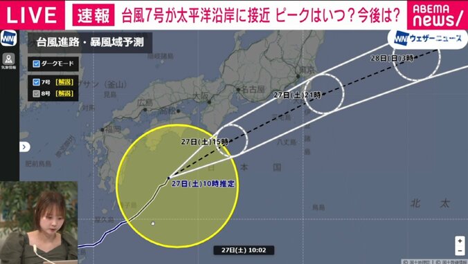 台風7号、今後の進路予測