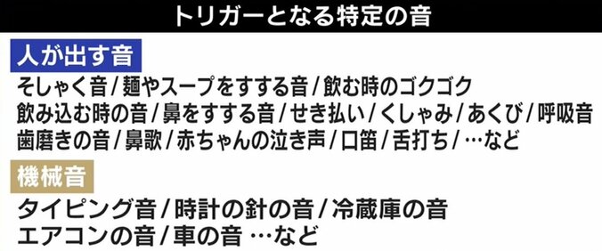 「理性がなくなったら自分がどうなるかわからない」咀嚼音、咳、くしゃみ…“特定の音”に激しい怒り ミソフォニア（音嫌悪症）の実態 2枚目