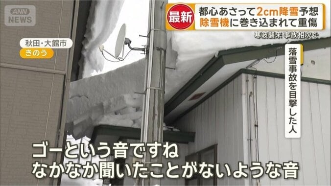 大館市では落雪事故