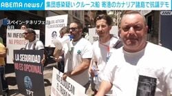 集団感染疑いクルーズ船 寄港のカナリア諸島で抗議デモ