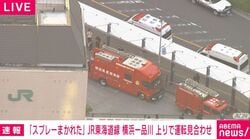 「スプレーまかれた」JR東海道線 横浜－品川 上りで運転見合わせ