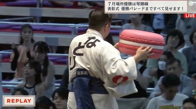 今回はピンクだった巨大マカロン