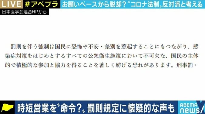 「罰則が必要なほど要請拒否されているのか」「かえって検査拒否を増やす可能性」政府与党のコロナ特措法改正案に強い懸念 1枚目