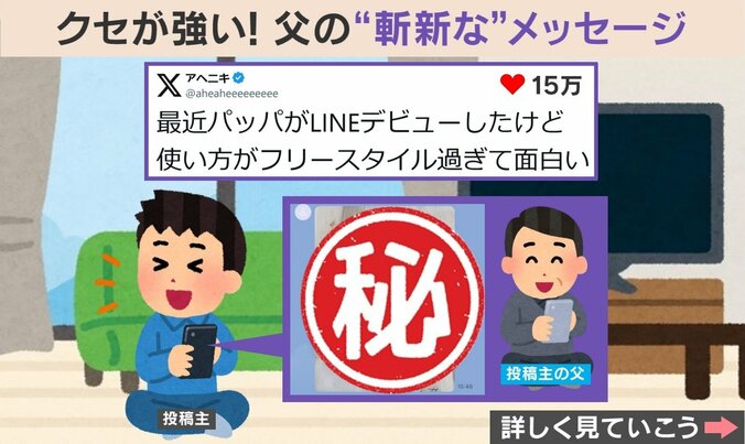 LINEデビューした父親の斬新な返信