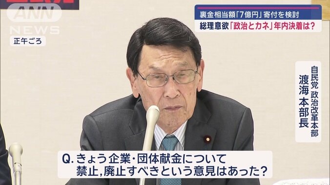 自民党政治改革本部　渡海本部長