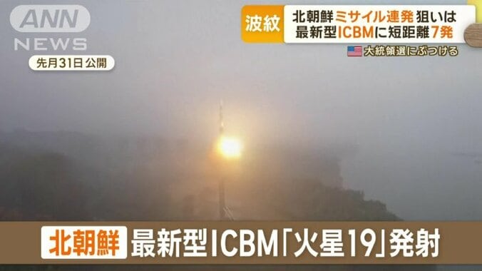 北朝鮮の最新型ICBM「火星19」発射