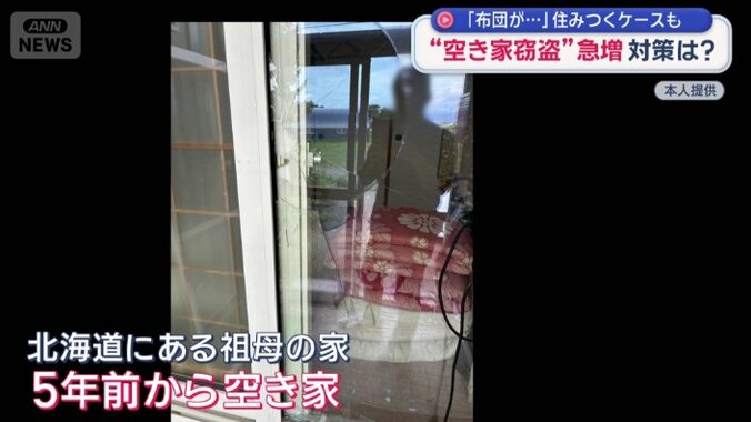 誰かが侵入した形跡が