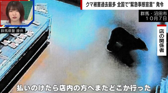 スーパー店内に出没したクマ