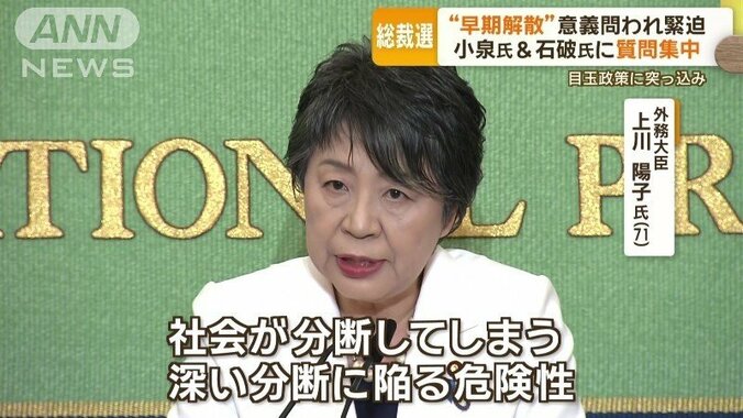 「選択的夫婦別姓」について語る、外務大臣　上川陽子氏（71）