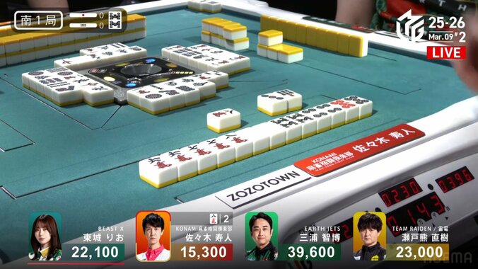 即断即決、高打点！佐々木寿人の七対子が倍満に