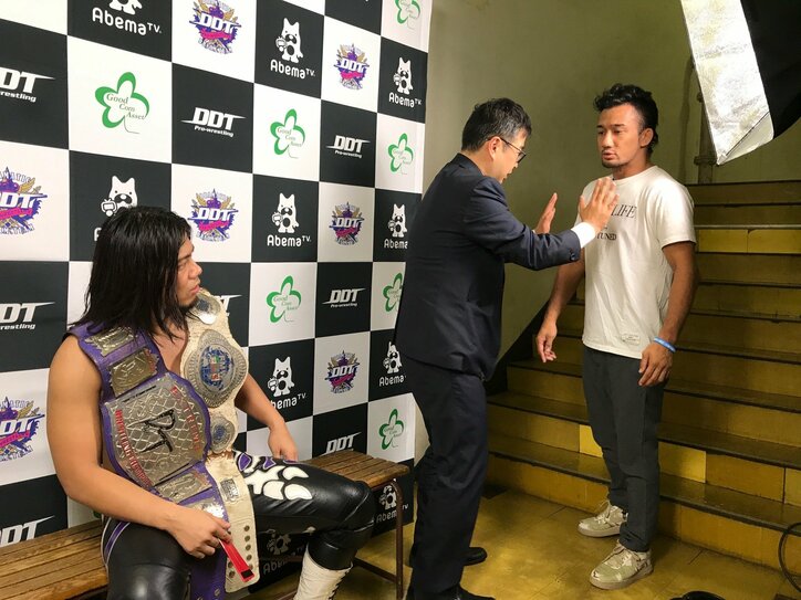 “カリスマ号泣師”大家健、ベルトと全財産を奪われる！どうなる激動のガンバレ☆プロレス