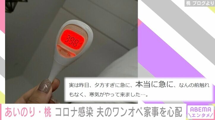 新型コロナ感染のあいのり・桃、夫のワンオペ育児＆家事に感謝「すごい頼もしくて泣ける…ありがとう」