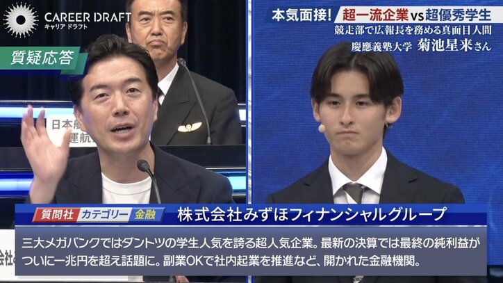 株式会社みずほフィナンシャルグループの担当者と菊池さん