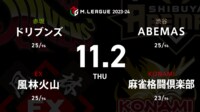 【中継】大和証券 Mリーグ ドリブンズvs風林火山vs麻雀格闘倶楽部vsABEMAS