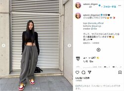 重盛さと美、“へそチラ”美ウエスト際立つ秋コーデを披露し「可愛いおへそ」「スタイル良すぎてる」と絶賛の声