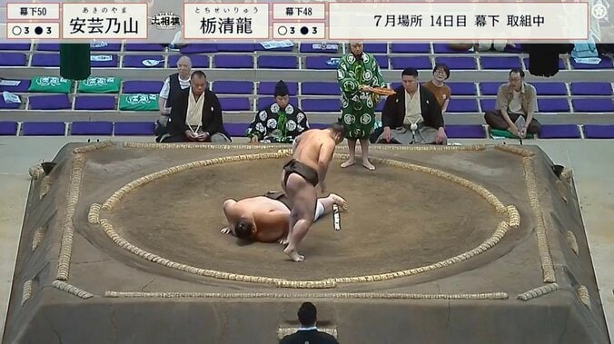 前へと倒れ込んだ安芸乃山