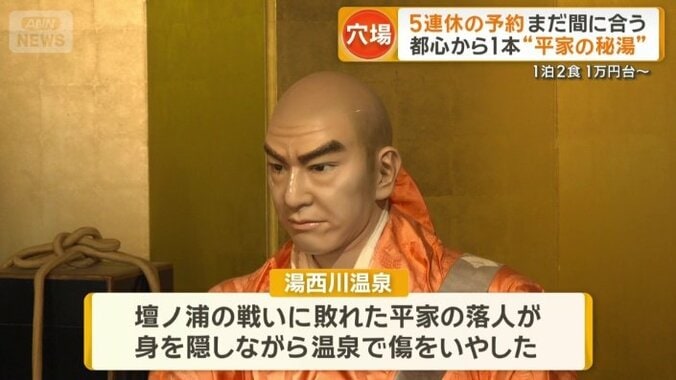温泉で傷を癒したと伝えられている