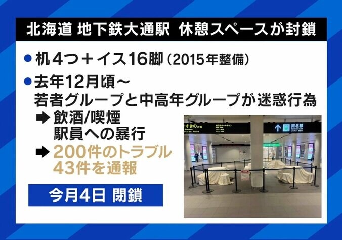 駅の“休憩スペース”は誰のもの？ 若者＆中高年の迷惑行為で一部閉鎖に…専門家が指摘する問題点 2枚目