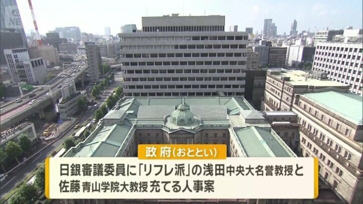日銀審議委員に「リフレ派」を充てる人事案